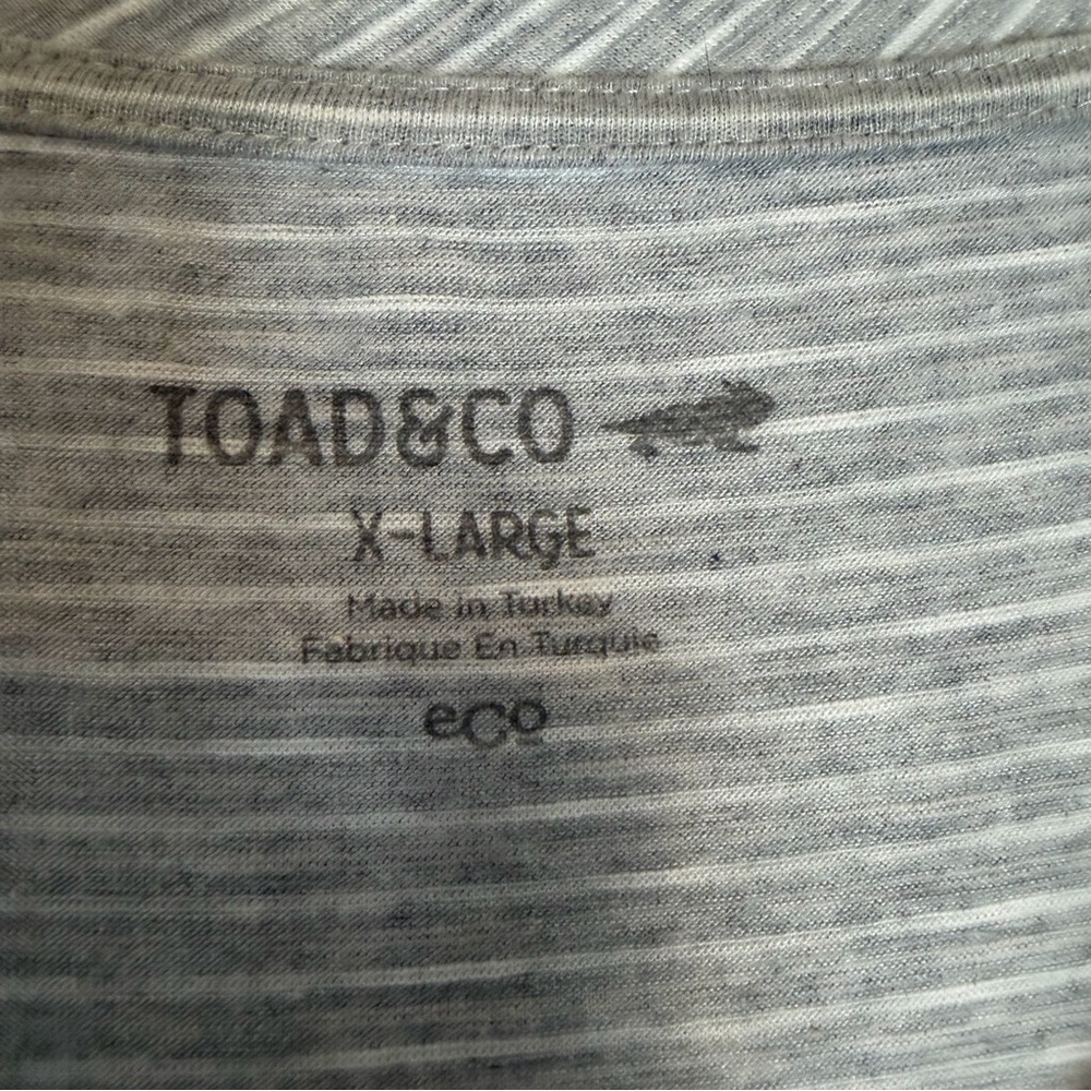 Toad & Co Windemere II Gray White Striped Short Sleeve Dress - Picture 4 of 6